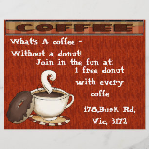 Wat is een koffie - Zonder een donut! Flyer