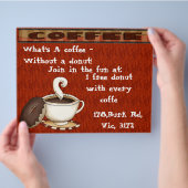 Wat is een koffie - Zonder een donut! Flyer (Hand)