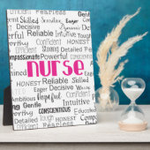 Wat is een verpleegster.....in wit en roze fotoplaat (Zijkant)