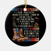 Wat is een veteraan die een patriottische Amerikaa Keramisch Ornament (Voorkant)