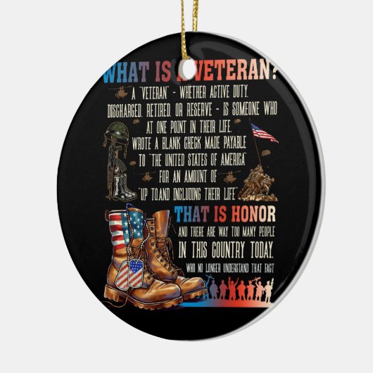 Wat is een veteraan die een patriottische Amerikaa Keramisch Ornament (Links)