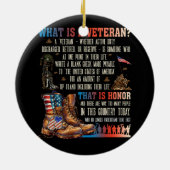 Wat is een veteraan die een patriottische Amerikaa Keramisch Ornament (Achterkant)