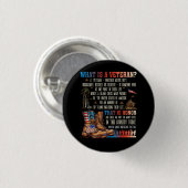Wat is een veteraan die een patriottische Amerikaa Ronde Button 3,2 Cm (Voorkant /achterkant)