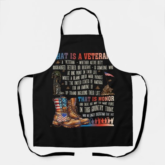 Wat is een veteraan die een patriottische Amerikaa Schort (Voorkant)