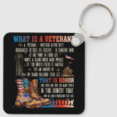 Wat is een veteraan die een patriottische Amerikaa Sleutelhanger (Achterkant)