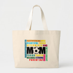 Wat is een Voetbal Mam.png Grote Tote Bag