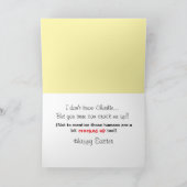 Wat is eerst de mens of de eieren? Fun Easter Kaar Feestdagen Kaart (Binnen)