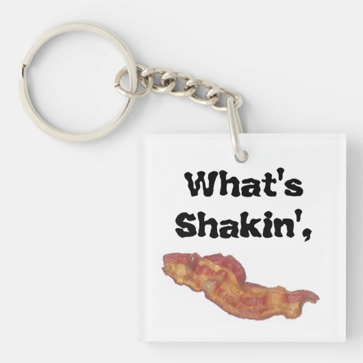 Wat is er aan de hand Bacon Sleutelhanger Grappig (voorkant)