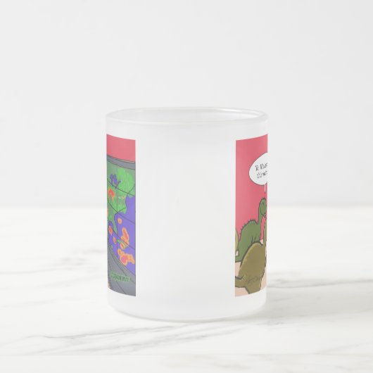 Wat is er aan de hand met deze weerdinosauruscarto matglas koffiemok (Center)
