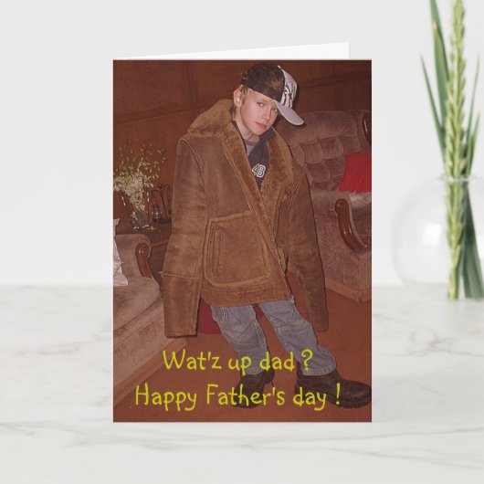 Wat is er aan de hand, pap ?Happy Vaderdag ! Kaart (Voorkant)