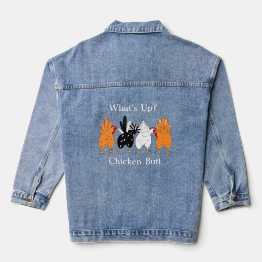 Wat is er aan de kont? | Grappig Denim Jacket (Achterkant)