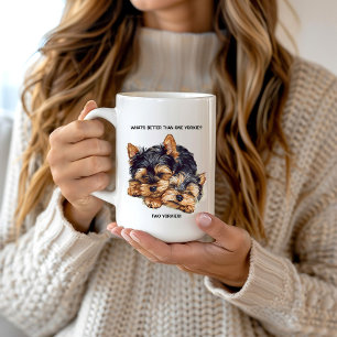 Wat is er beter dan een Yorkie? Twee Yorkies! Koffiemok