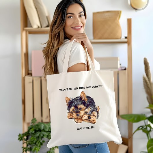 Wat is er beter dan een Yorkie? Twee Yorkies! Tote Bag