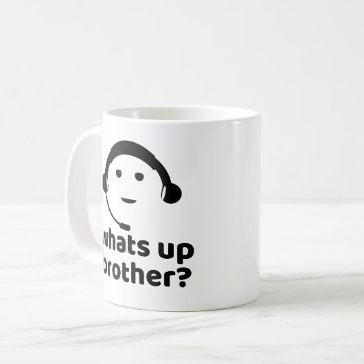 Wat is er, broeder? koffiemok (Voorkant links)