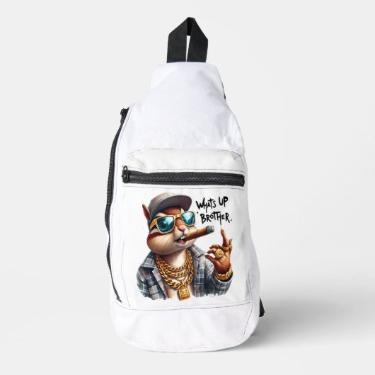 Wat is er broer Eekhoorn Roken Sigaar Sling Bag (Voorkant)