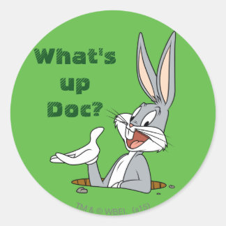 WAT IS ER DOKTER?™ BUGS BUNNY™ Konijnenhol Ronde Sticker