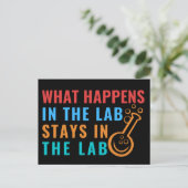 WAT IS ER GEBEURD IN HET LAB STAYS IN HET LAB - LA BRIEFKAART (Staand voorkant)