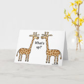 Wat is er? Grappig Giraffe Wenskaart Kaart (Gele Bloem)