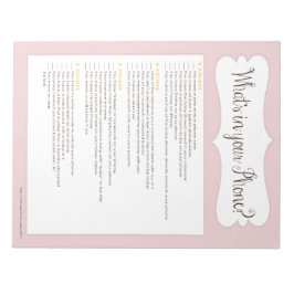 Wat is er in de roze Notitieblok Baby shower van j