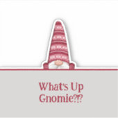 Wat is er in Gnomie Custom Text Holiday? Sticker (Voorkant)