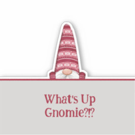 Wat is er in Gnomie Custom Text Holiday? Sticker
