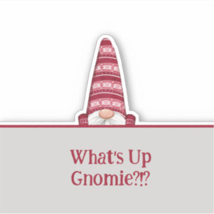 Wat is er in Gnomie Custom Text Holiday? Sticker