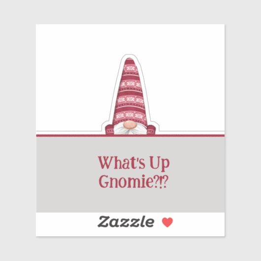 Wat is er in Gnomie Custom Text Holiday? Sticker (Vel)