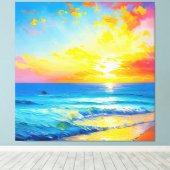 "Wat is er in het water". Canvas Afdruk (Insitu (Houten vloer))