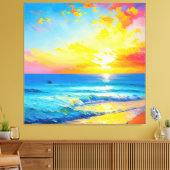 "Wat is er in het water". Canvas Afdruk (Insitu (Woonkamer))