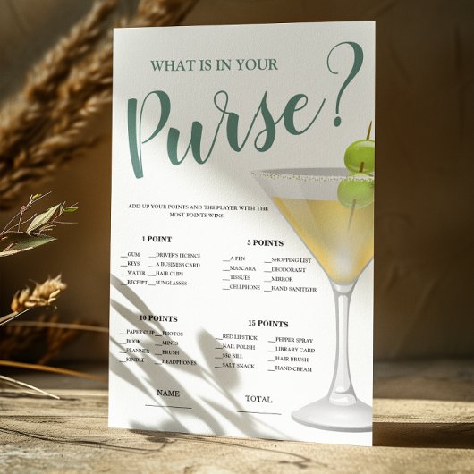 Wat is er in Purse Elegant Bridal Game Invitation