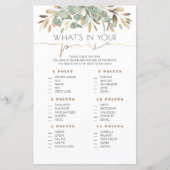 Wat is er in uw Baby shower game Kaart (Voorkant)