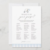 Wat is er in uw Purse Golf Baby shower spel Kaart (Voorkant)