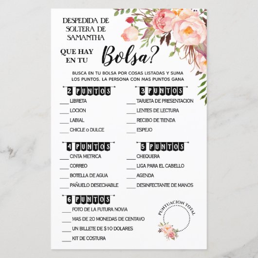 Wat is er in uw Spaans Spaans Spaans spelletje voo (Achterkant)