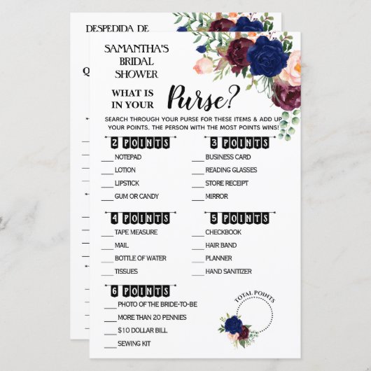 Wat is er in uw Spaans Spaans Spaans spelletje voo (Voorkant / Achterkant)