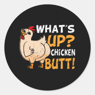 Wat is er kip maar grappige kip grap kip ronde sticker