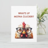 WAT IS ER MET MOTHA CLUCKER? BEDANKKAART (Staand voorkant)