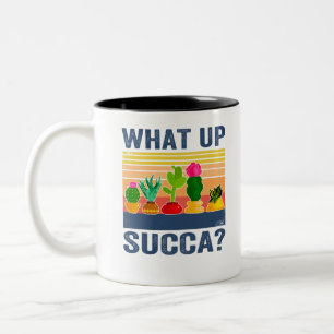 Wat is er met Succa? Funny Succulent Cactus Tweekleurige Koffiemok