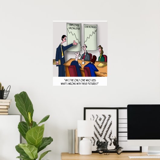 Wat is er mis met de bonus van de baas? poster (Thuiskantoor)