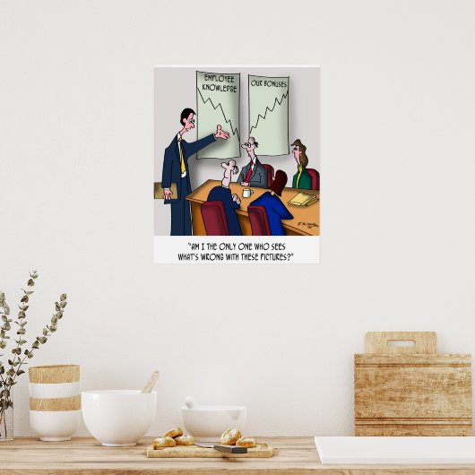 Wat is er mis met de bonus van de baas? poster (Keuken)
