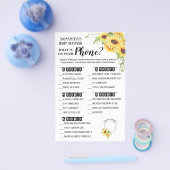 Wat is er op je baby shower-spelkaart? flyer (Enkel)