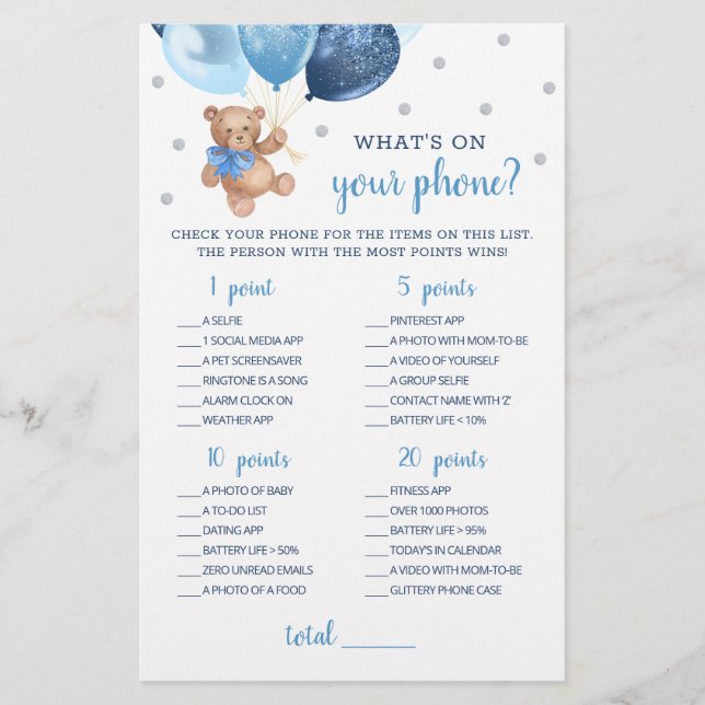 Wat is er op je Baby shower van het telefoonspel T (Voorkant)