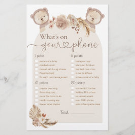 Wat is er op je Beer Baby shower-spel met tweetali