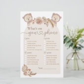 Wat is er op je Beer Baby shower-spel met tweetali (Staand voorkant)