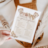 Wat is er op je Beer Baby shower-spel met tweetali Kaart