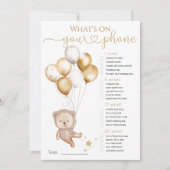 Wat is er op je Beer Ballon Baby shower Game? Kaart (Voorkant)