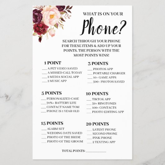 Wat is er op je Kaart Marsala Shower Game Fly? (Voorkant)