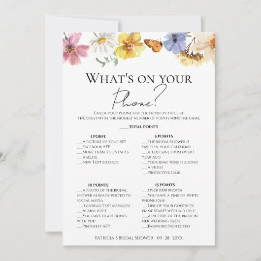 Wat is er op je telefoon Boho Vrijgezellenfeest sp Kaart (Voorkant)