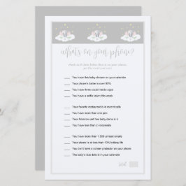 Wat is er op je telefoon spel Olifant Baby shower
