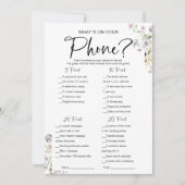 Wat is er op je telefoon Wildflower Vrijgezellenfe Kaart (Voorkant)