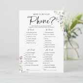 Wat is er op je telefoon Wildflower Vrijgezellenfe Kaart (Staand voorkant)